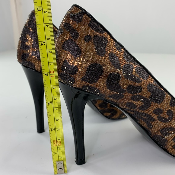Nine West Metallic Sequin Cheetah Print Heels - Picture 8 of 8